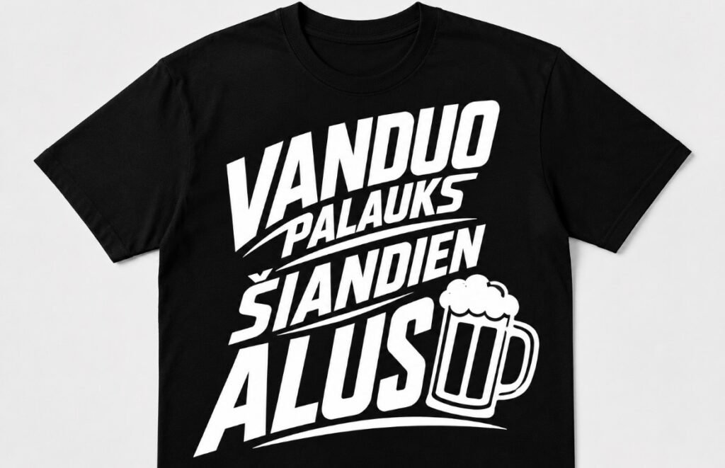 Marškinėliai „Vanduo palauks, šiandien alus“