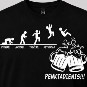 Marškinėliai „Pirmadienis, antradienis… penktadienis!“
