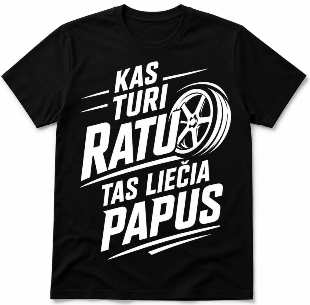 Marškinėliai su originaliu užrašu – kitas dizainas