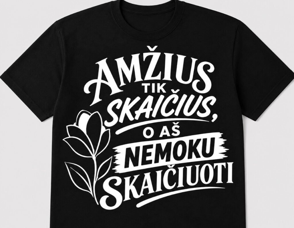 Marškinėliai „O aš nemoku skaičiuoti“