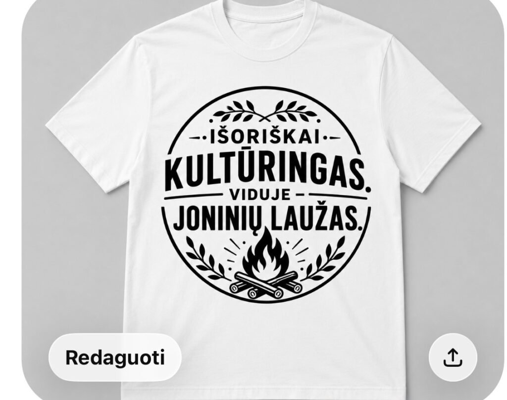 Marškinėliai „Išoriškai kultūringas laužas“