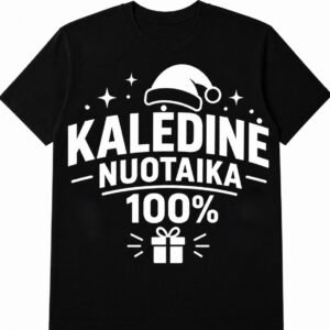 Marškinėliai „Kalėdinė nuotaika 100 %“