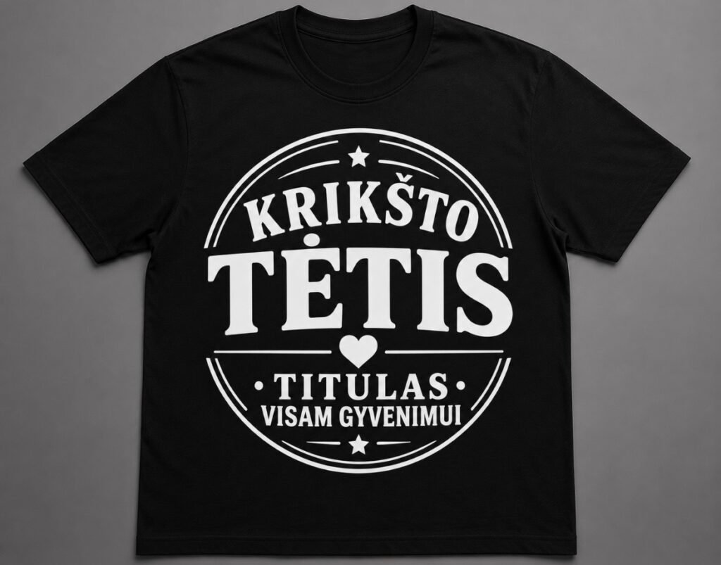 Marškinėliai „Krikšto tėtis – titulas visam gyvenimui“