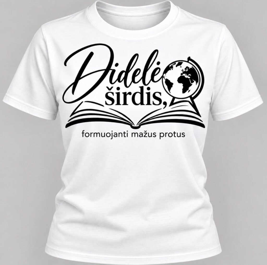 Marškinėliai „Širdis, formuojanti mažus protus“