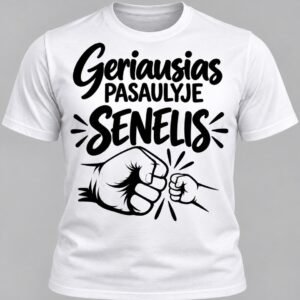 Marškinėliai „Geriausias pasaulyje senelis“