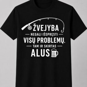 Marškinėliai „Žvejyba negali išspręsti visų problemų – tam ir skirtas alus“
